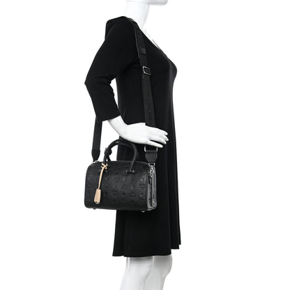 MCM Calfskin Ottomar Monogram Essential Boston Bag Black 2 of 10
