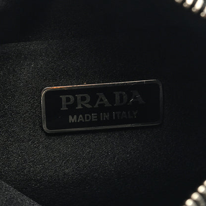 Prada Satin Crystal Metal Triangle Logo Chain Crossbody Handbag Cristal 6 of 8