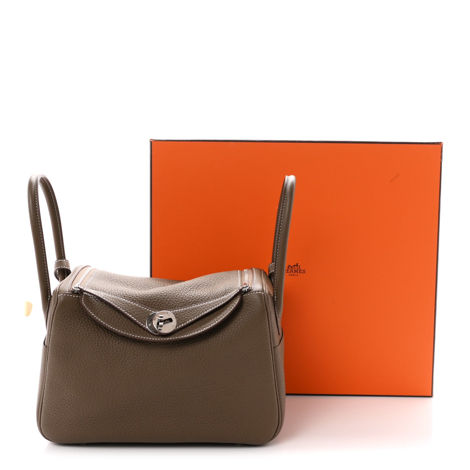 Hermes Taurillon Clemence Lindy 26 Etoupe 11 of 11