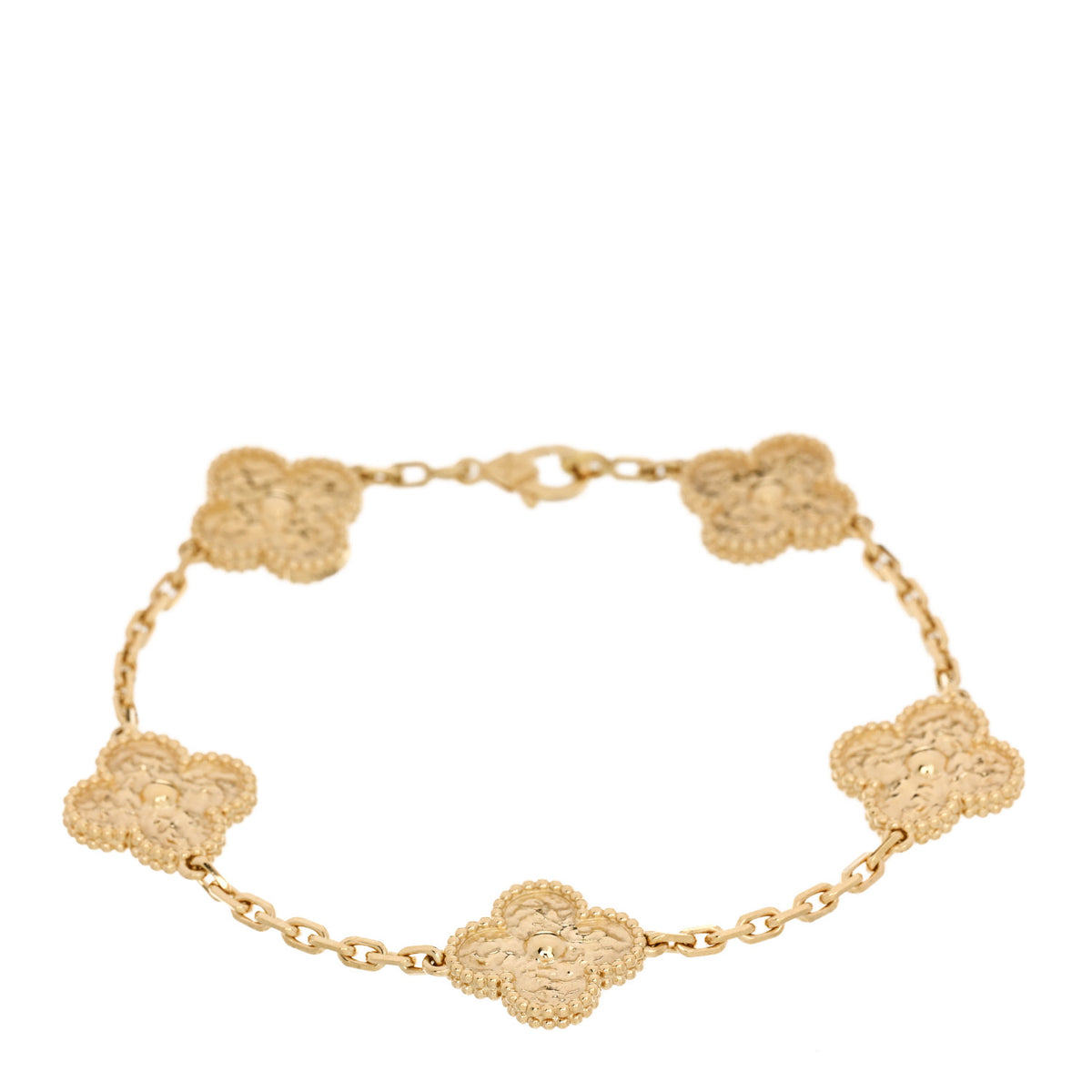 Van Cleef & Arpels 18K Yellow Gold 5 Motifs Vintage Alhambra Bracelet 1 of 4