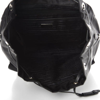 Prada Nylon New Vela Studded Backpack Black White 5 of 7