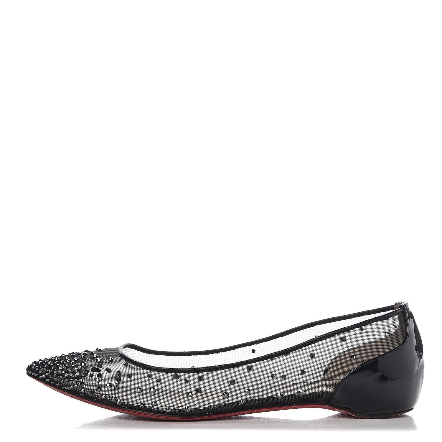 Christian Louboutin Patent Body Strass Flats 37.5 Black 1 of 11