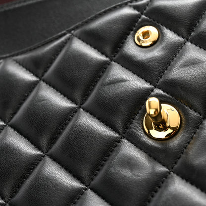 Chanel Lambskin Quilted Jumbo Double Flap Black 14 of 15