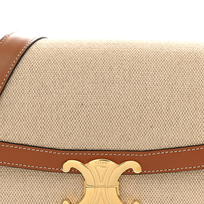 Celine Textile Natural Calfskin Teen Triomphe White Tan 8 of 11