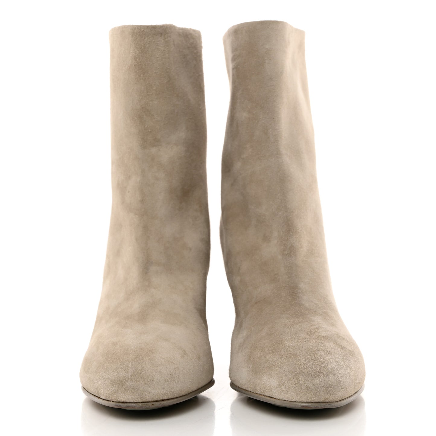 Suede Calfskin CC Short Boots 37.5 Beige