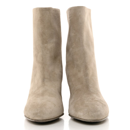 Chanel Suede Calfskin CC Short Boots 37.5 Beige 2 of 12