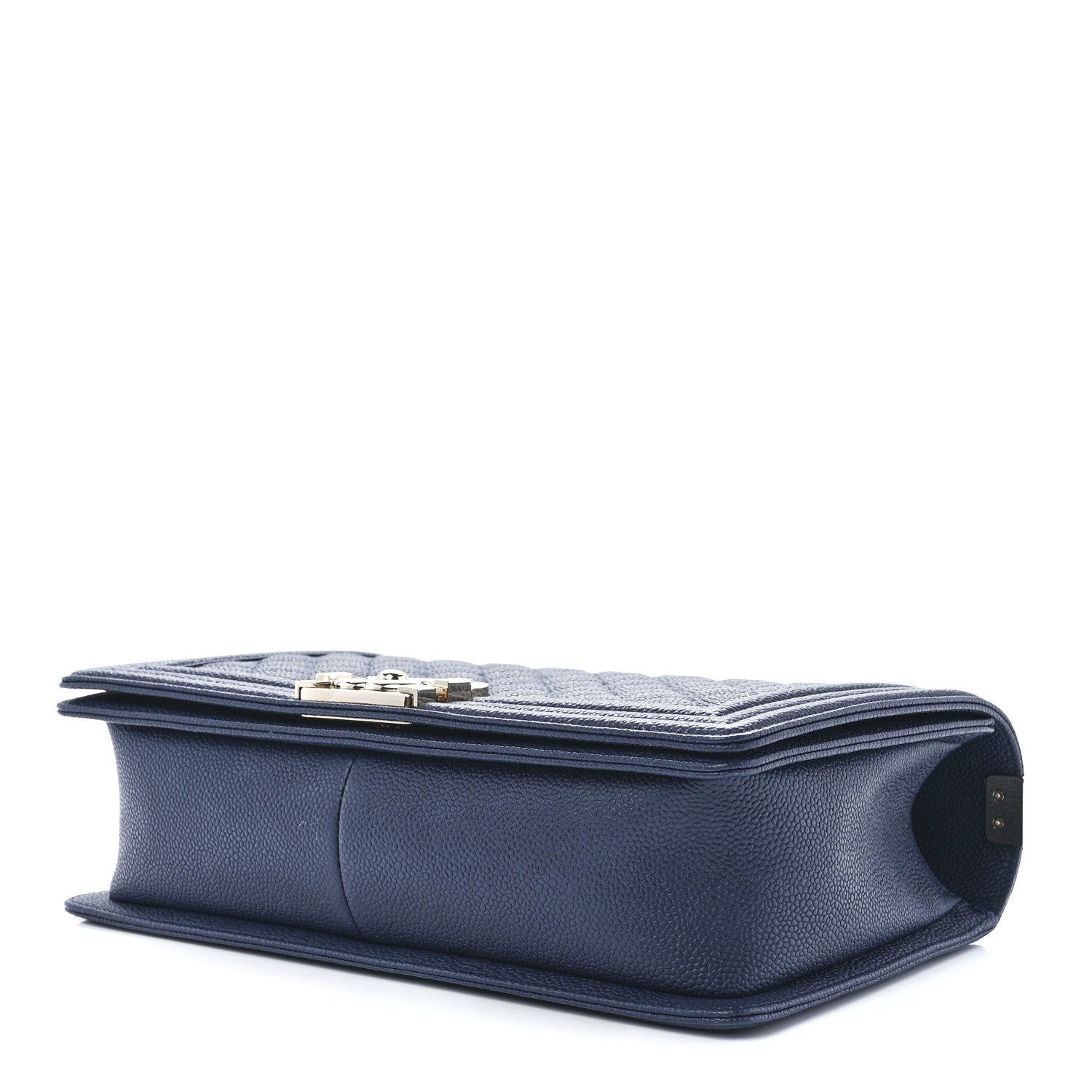 Chanel Caviar Quilted New Medium Boy Flap Dark Navy Blue 9 of 11