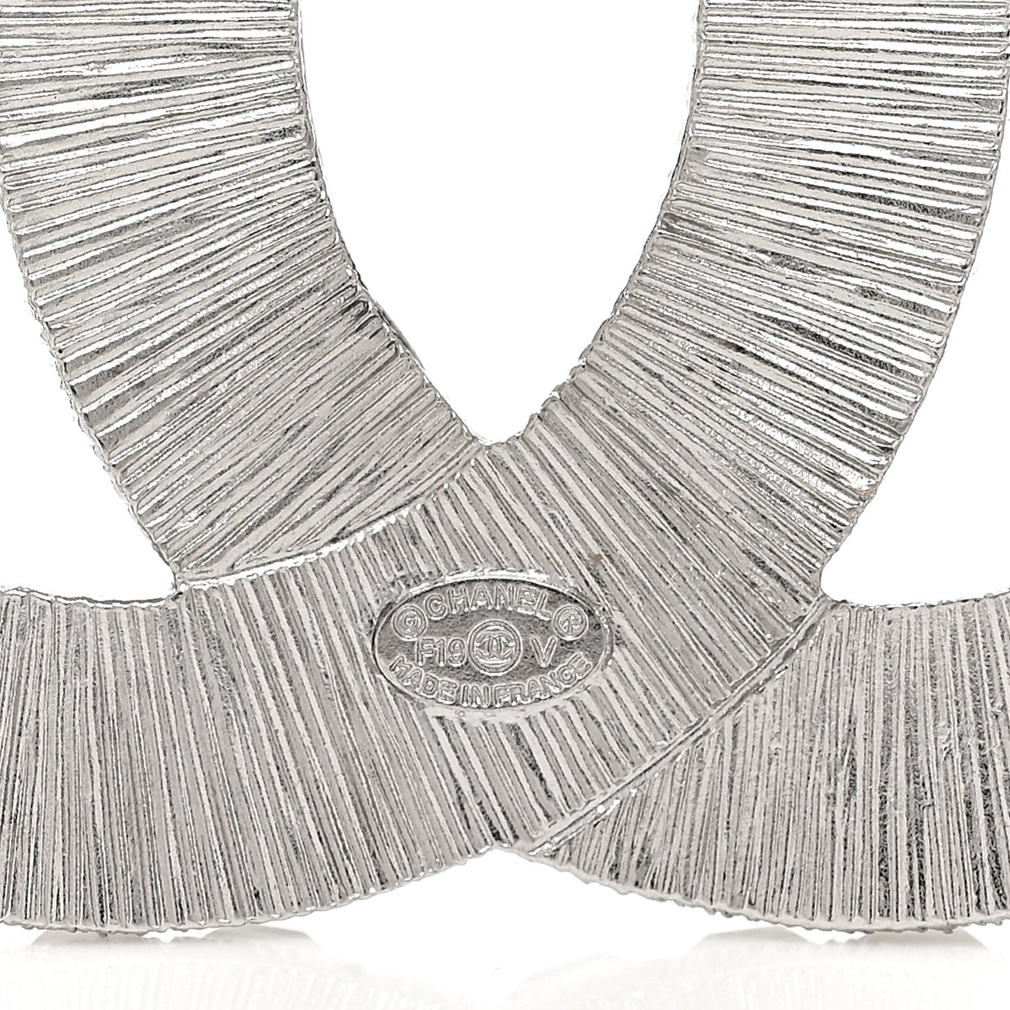 Baguette Crystal CC Brooch Silver