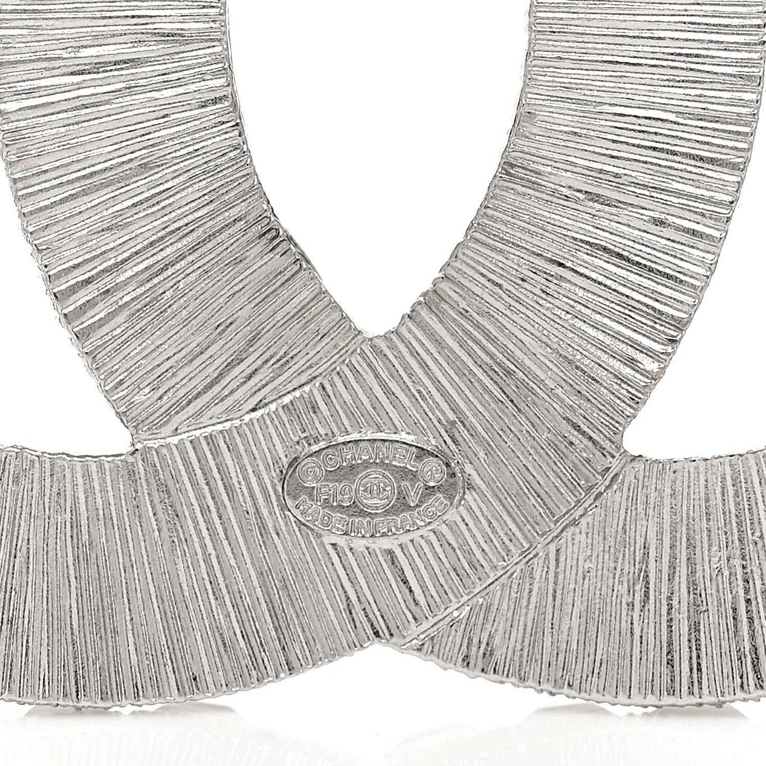 Chanel Baguette Crystal CC Brooch Silver 3 of 3