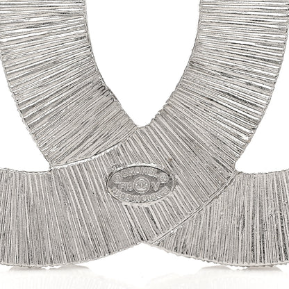 Chanel Baguette Crystal CC Brooch Silver 3 of 3