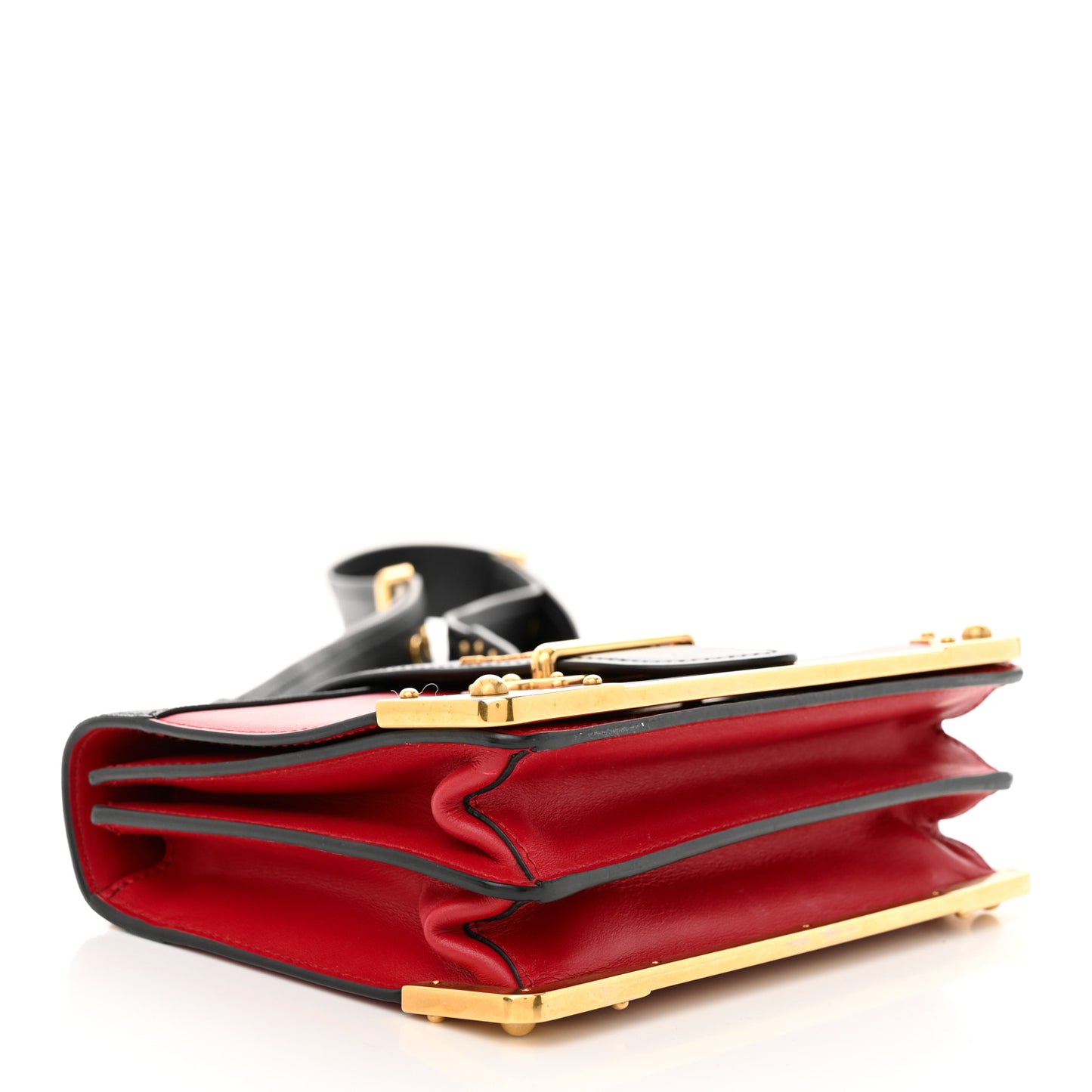 City Calfskin Saffiano Cahier Bag Fuoco Black