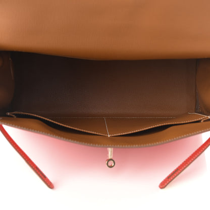Hermes Epsom Candy Kelly Retourne 35 Rose Jaipur Gold 5 of 11