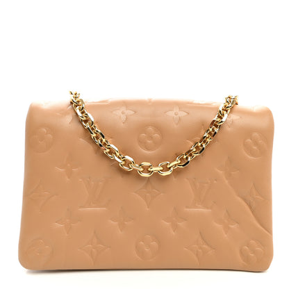 Louis Vuitton Lambskin Embossed Monogram Pochette Coussin Camel 1 of 9