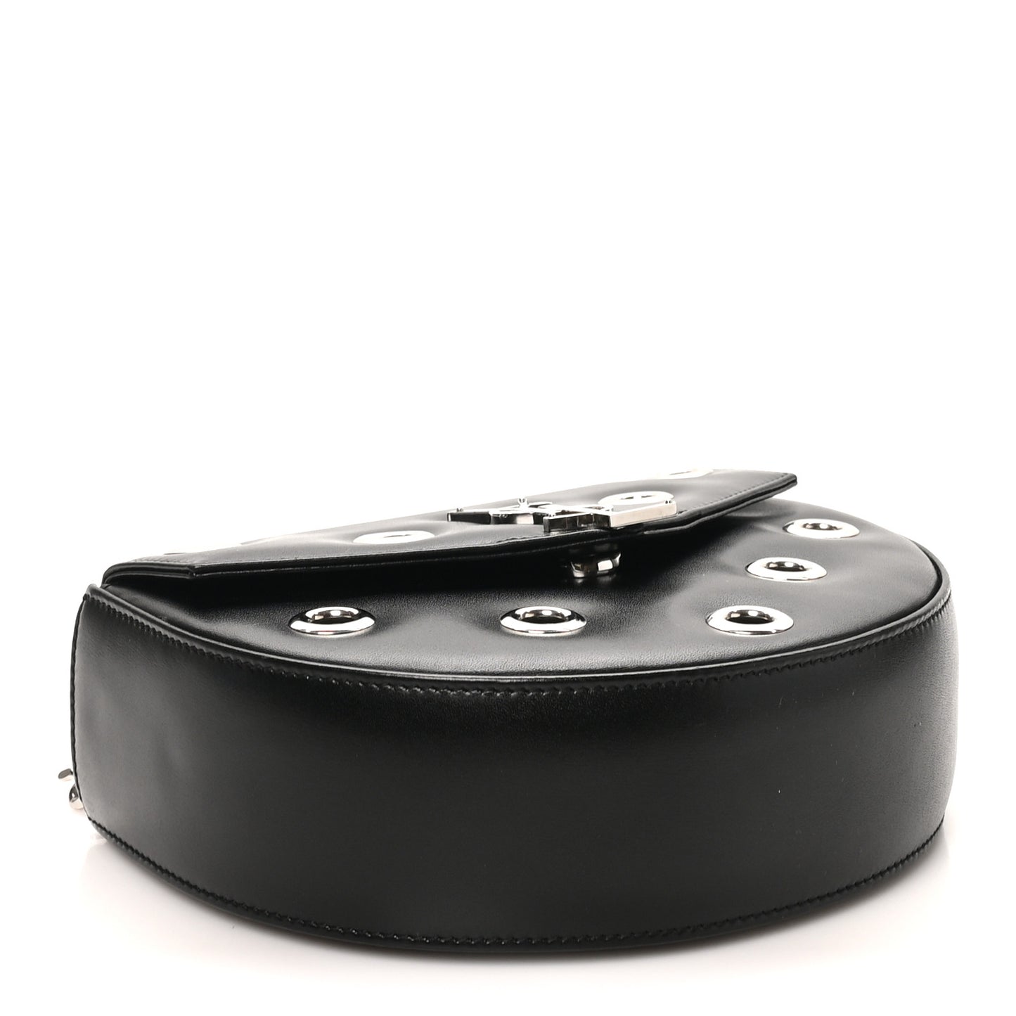 Box Calfskin Grommet Crossbody Bag Black