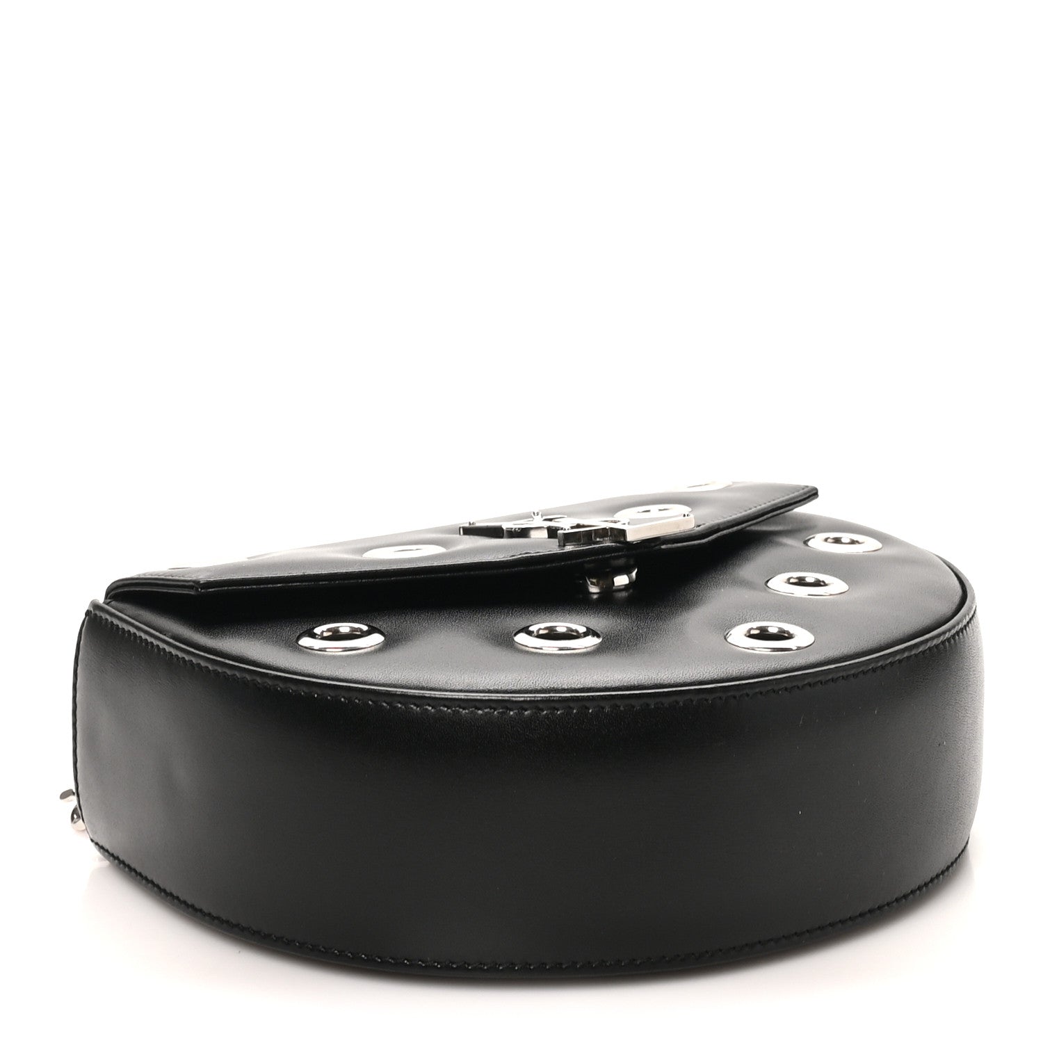 Saint Laurent Box Calfskin Grommet Crossbody Bag Black 4 of 9