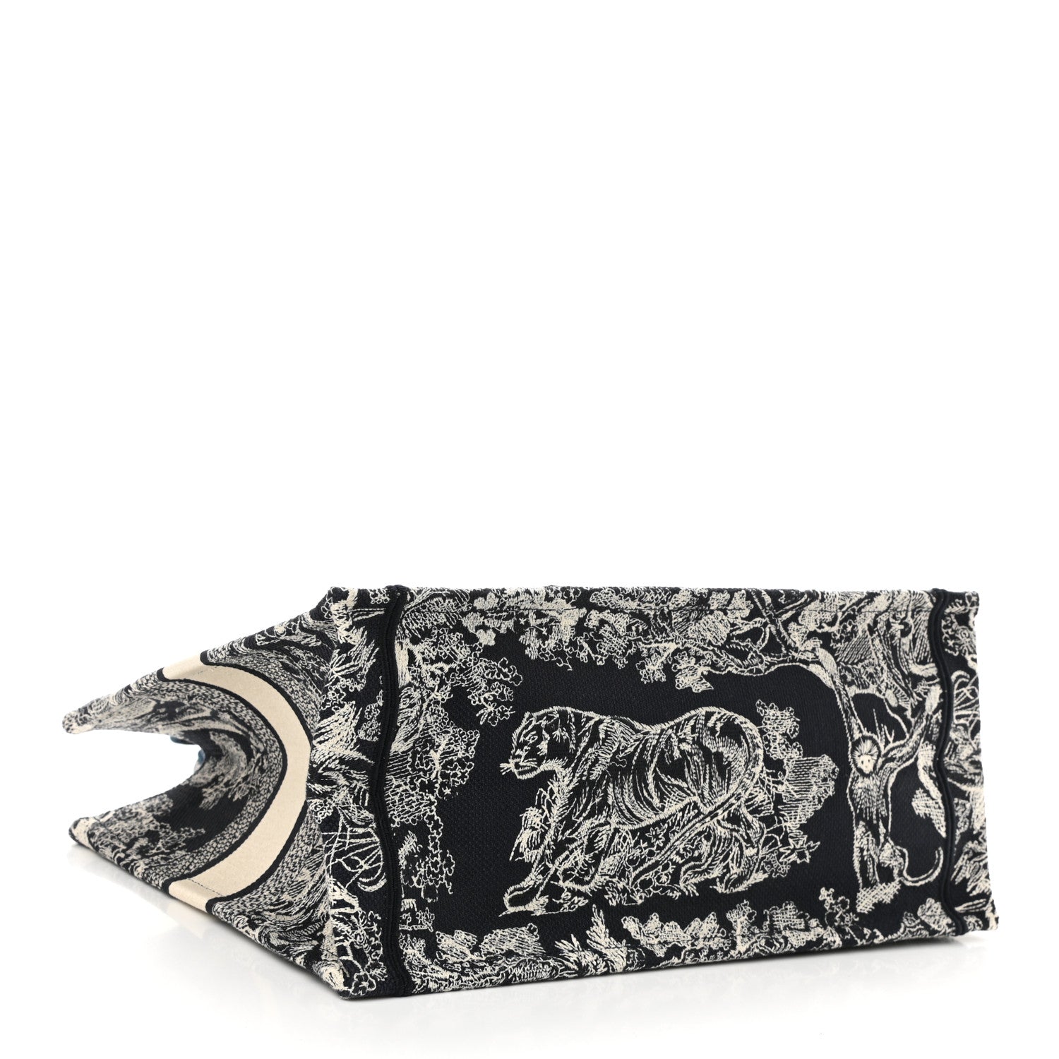 Christian Dior Canvas Embroidered Medium Dioriviera Toile De Jouy Book Tote Blue 4 of 12