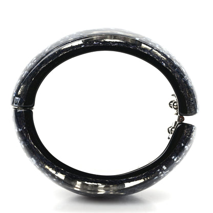 Chanel Resin Glitter CC Cuff Silver 4 of 6