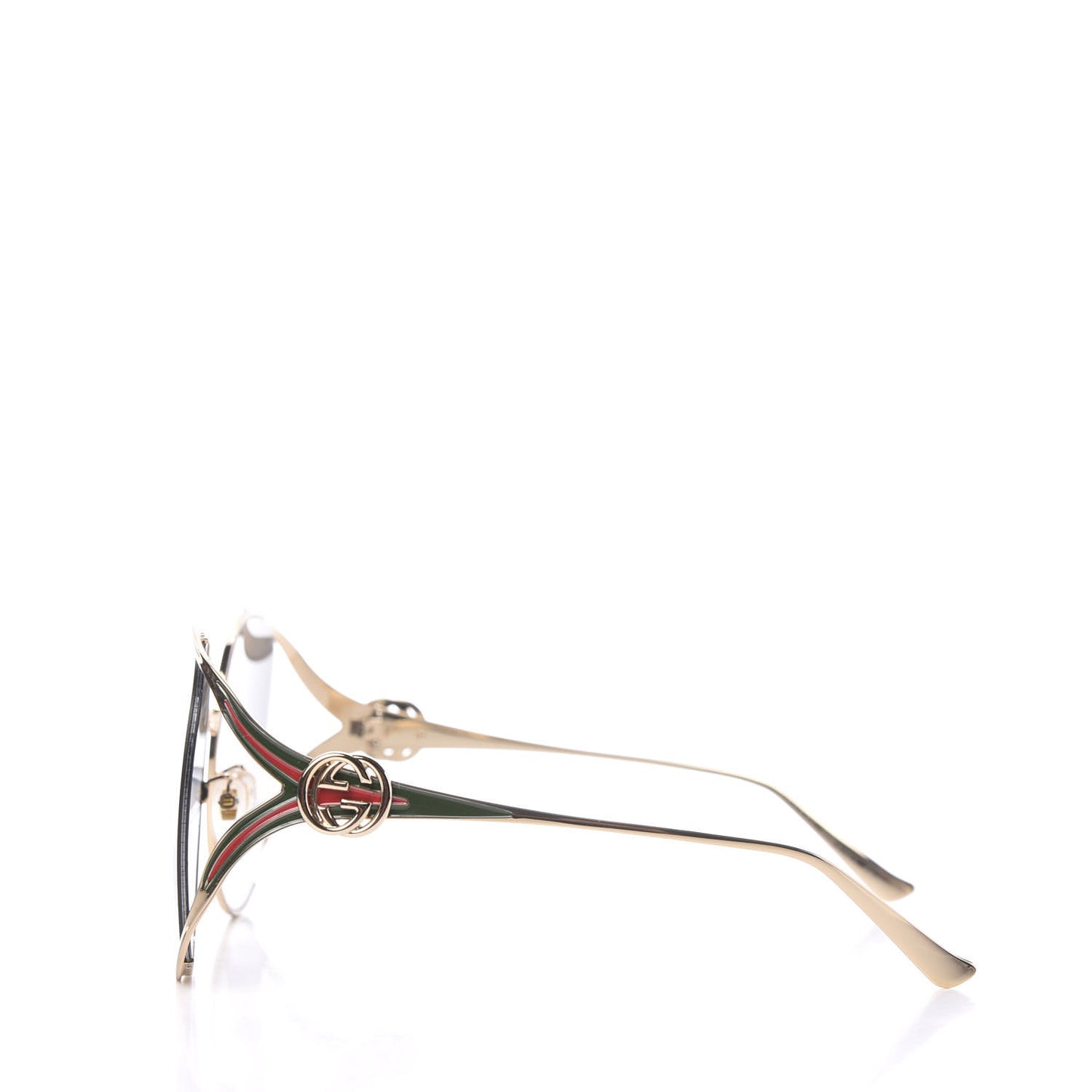 Metal Oversized Round Frame GG0225S Sunglasses Gold