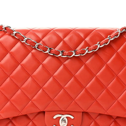 Chanel Lambskin Quilted Maxi Double Flap Red 22 of 43