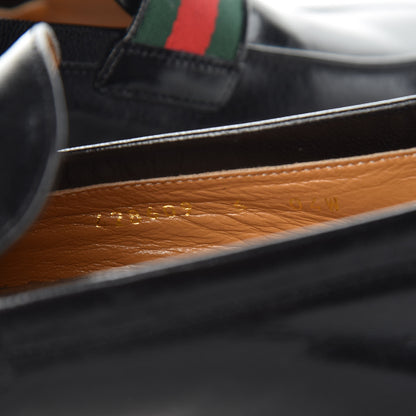 Gucci Goatskin Web Mens GG Loafers 6 Black 7 of 9