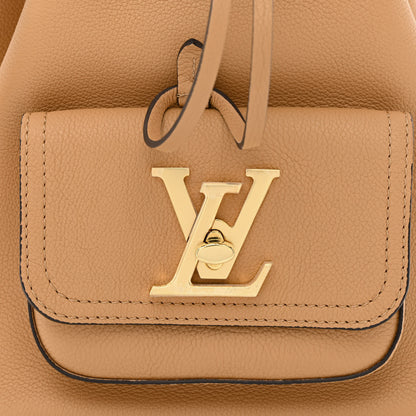 Louis Vuitton Calfskin Lockme Bucket MM Arizona Beige 7 of 10