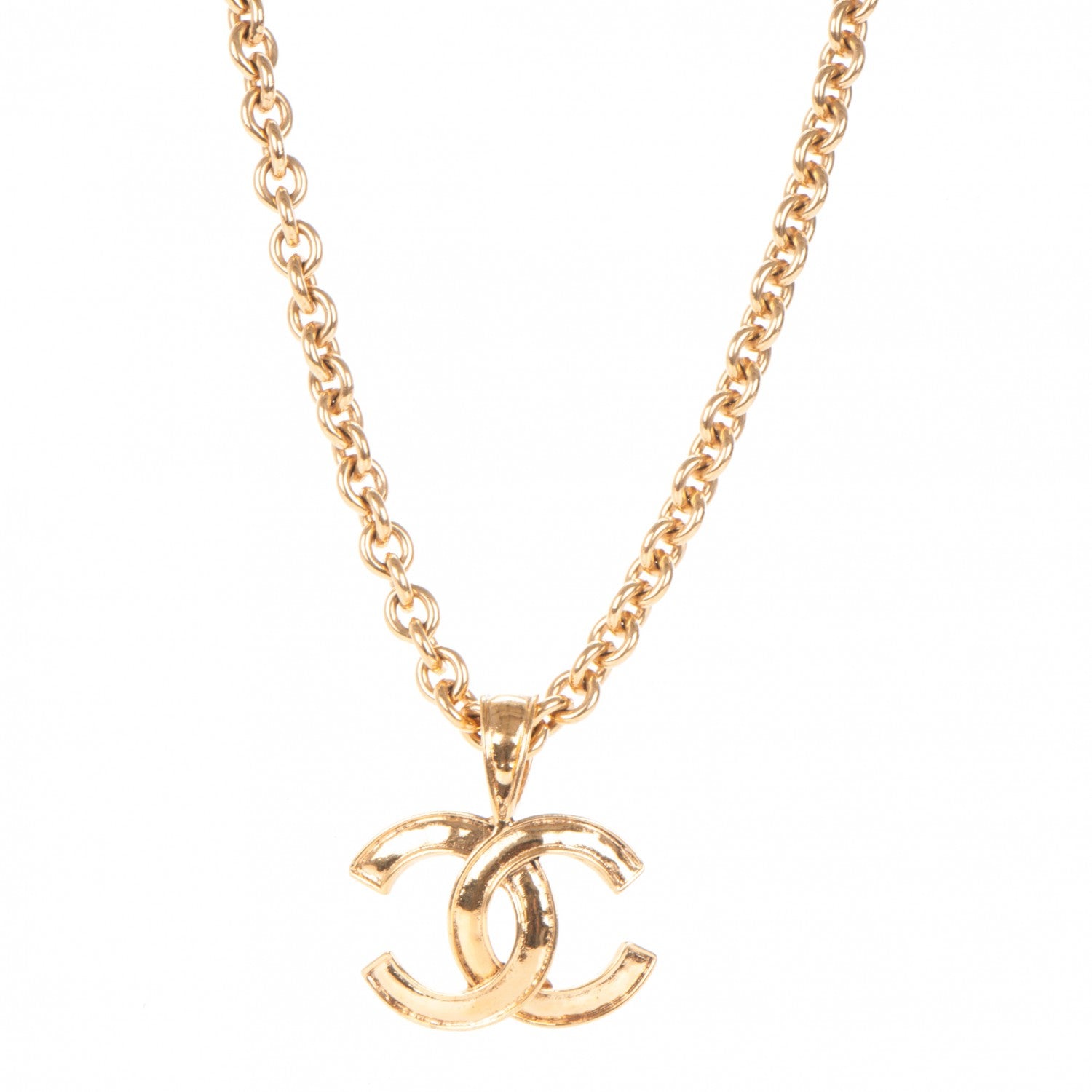 Chanel CC Pendant Necklace Gold 1 of 4