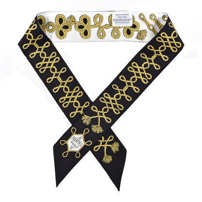 Hermes Silk Galons Et Brandebourg Twilly Black Gold White 1 of 4