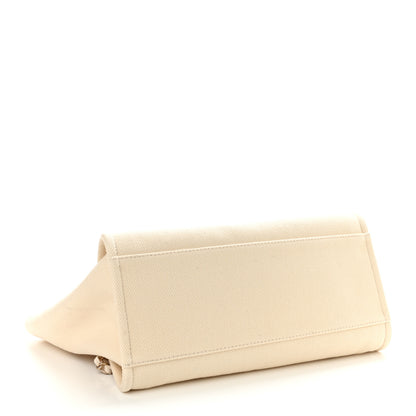Chanel Canvas Pearl Medium Deauville Tote Ecru Beige 4 of 15