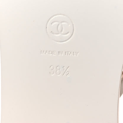 Chanel Goatskin CC Times Square Thong Sandals 38.5 Beige 8 of 11
