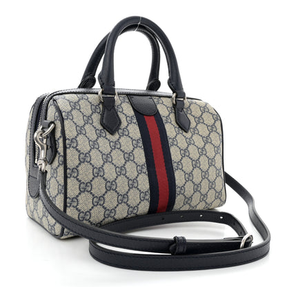 Gucci GG Supreme Monogram Web Small Ophidia Top Handle Bag Beige Blue 3 of 11