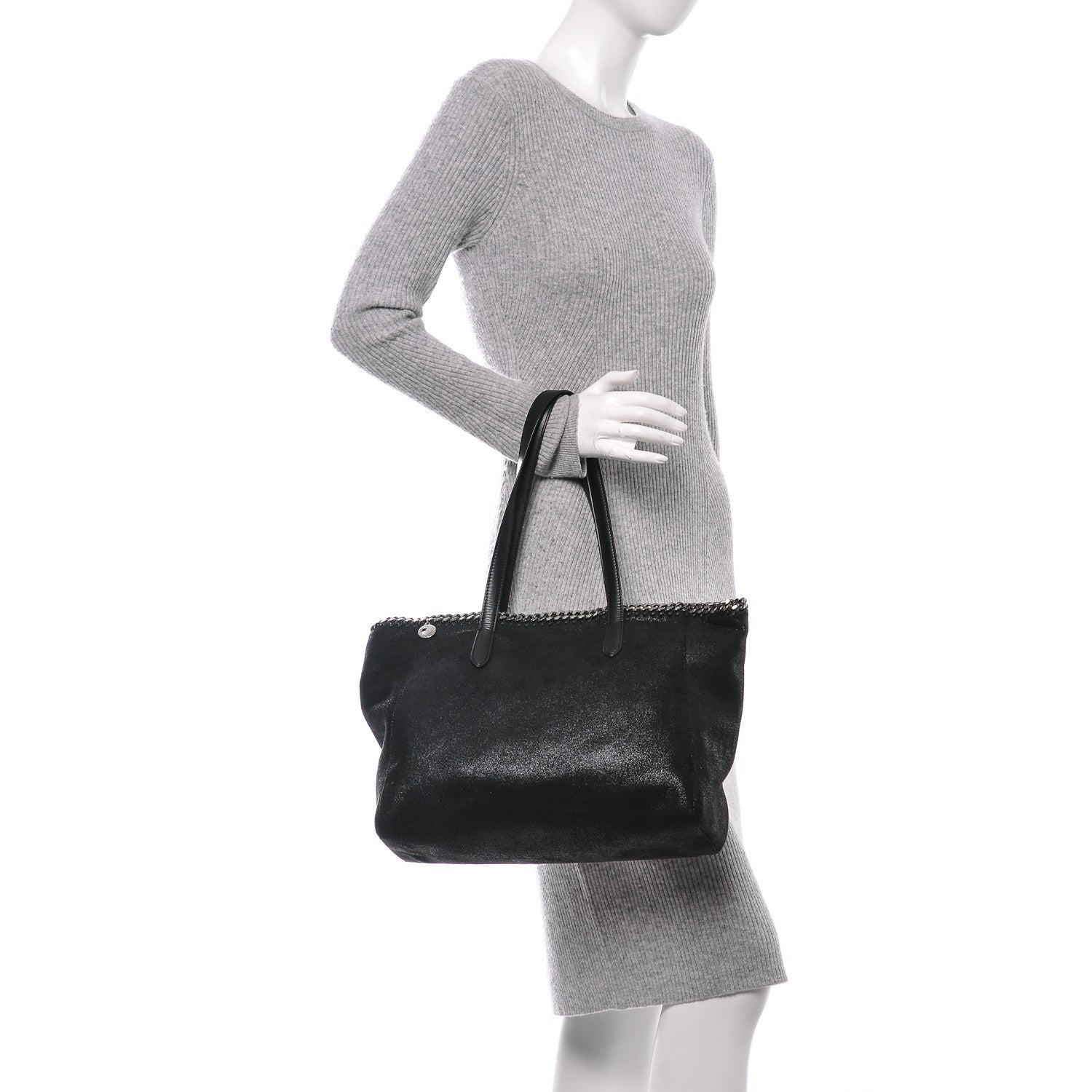 Stella McCartney Shaggy Deer Falabella East West Shopper Tote Black 2 of 6