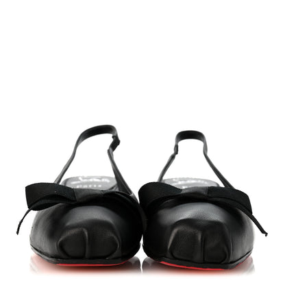 Christian Louboutin Nappa Mamaflirt 30mm Bow Sling Ballerinas 37 Black 3 of 9