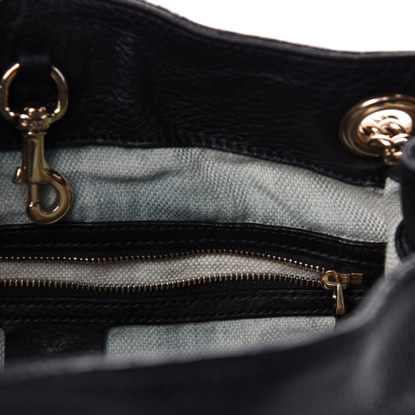 Pebbled Calfskin Medium Soho Chain Shoulder Bag Black