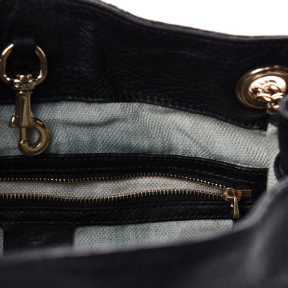 Gucci Pebbled Calfskin Medium Soho Chain Shoulder Bag Black 9 of 12