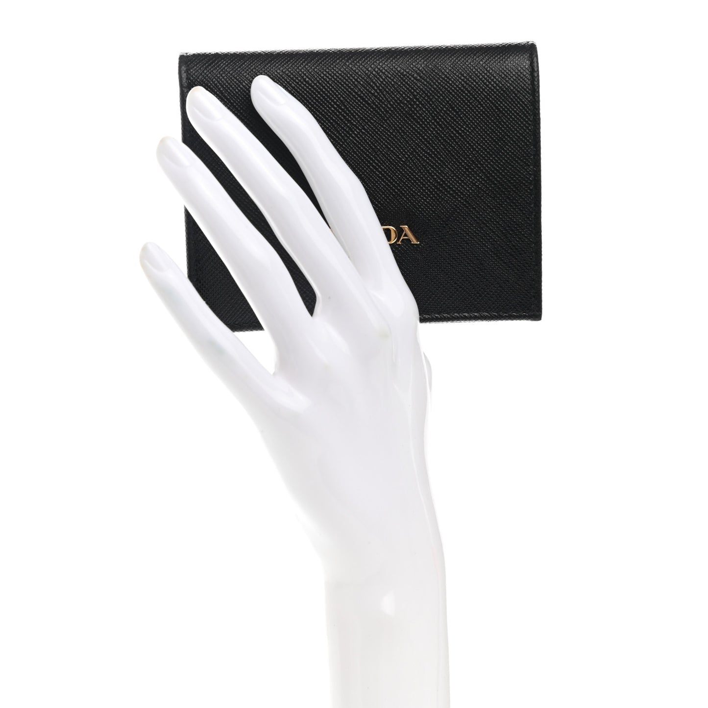 Saffiano Triangle Bi-Fold Wallet Black