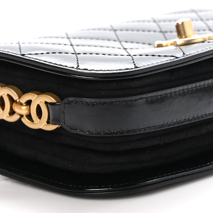 Chanel Shiny Calfskin Quilted Suede Goatskin Mini Messenger Black 8 of 9