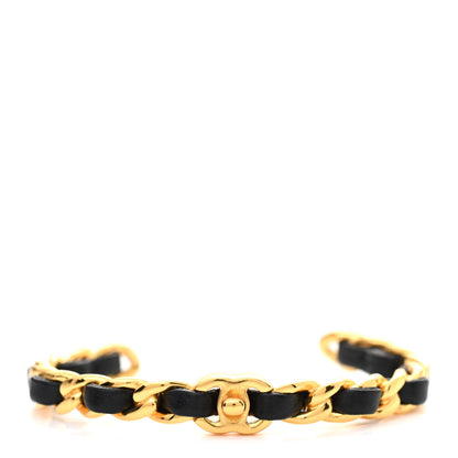 Chanel Lambskin More Is More Cuff Bracelet Black Gold 1 of 4