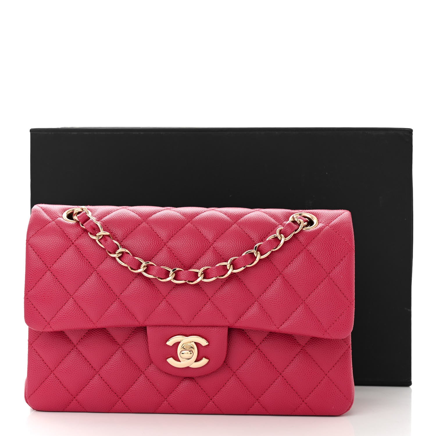 Chanel Caviar Quilted Small Double Flap Fuchsia 11 of 11