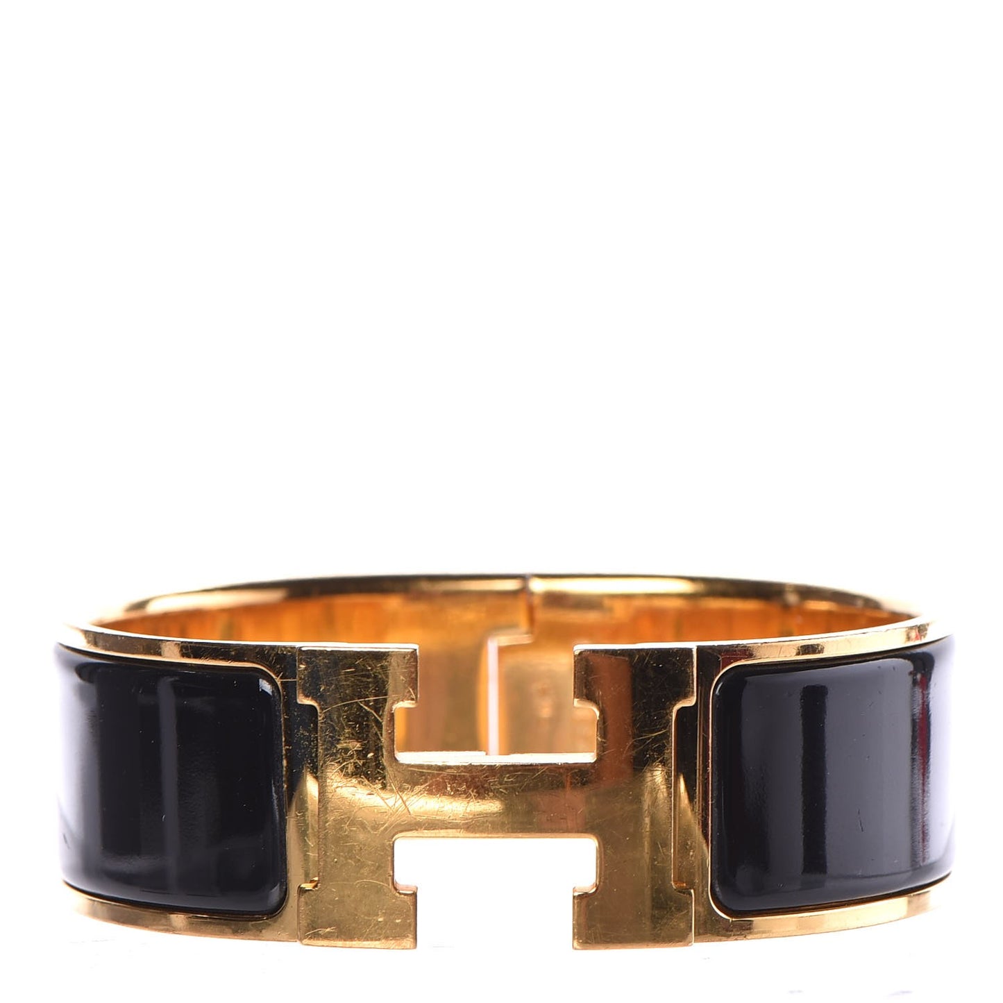 Enamel Wide Clic Clac H Bracelet PM Black