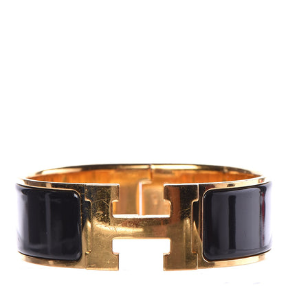 Hermes Enamel Wide Clic Clac H Bracelet PM Black 1 of 5