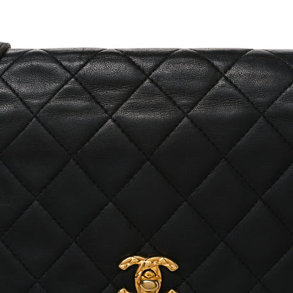 Chanel Lambskin Quilted Flap Shoulder Bag Black 9 of 11