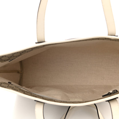 Gucci GG Supreme Monogram Medium Zippered Shopping Tote Off White 5 of 10