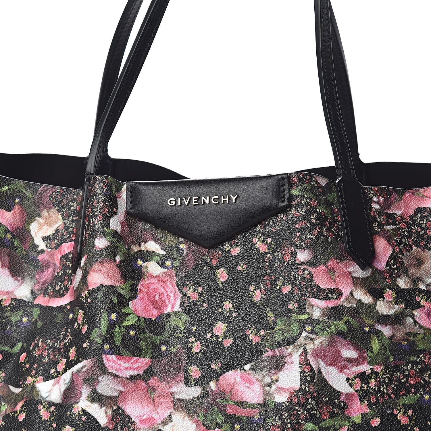 Givenchy Coated Canvas Roses Camouflage Print Large Antigona Tote Black 9 of 11