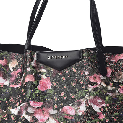 Givenchy Coated Canvas Roses Camouflage Print Large Antigona Tote Black 9 of 11