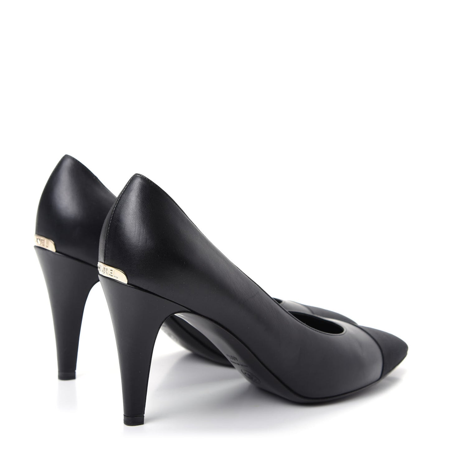 Lambskin Grosgrain Cap Toe Pumps 40.5 Black