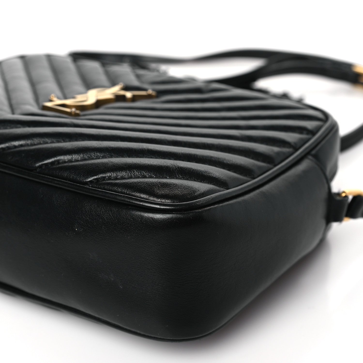 Saint Laurent Calfskin Matelasse Monogram Lou Camera Bag Black 8 of 9