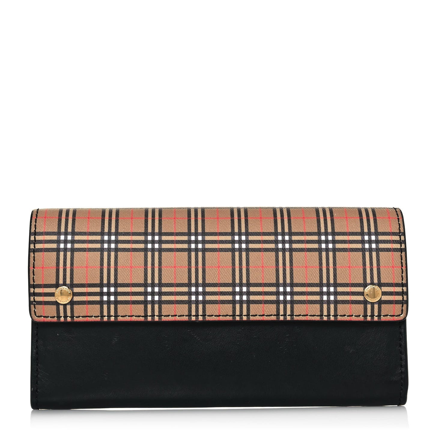 Calfskin Mini Vintage Check Harris Wallet Antique Yellow