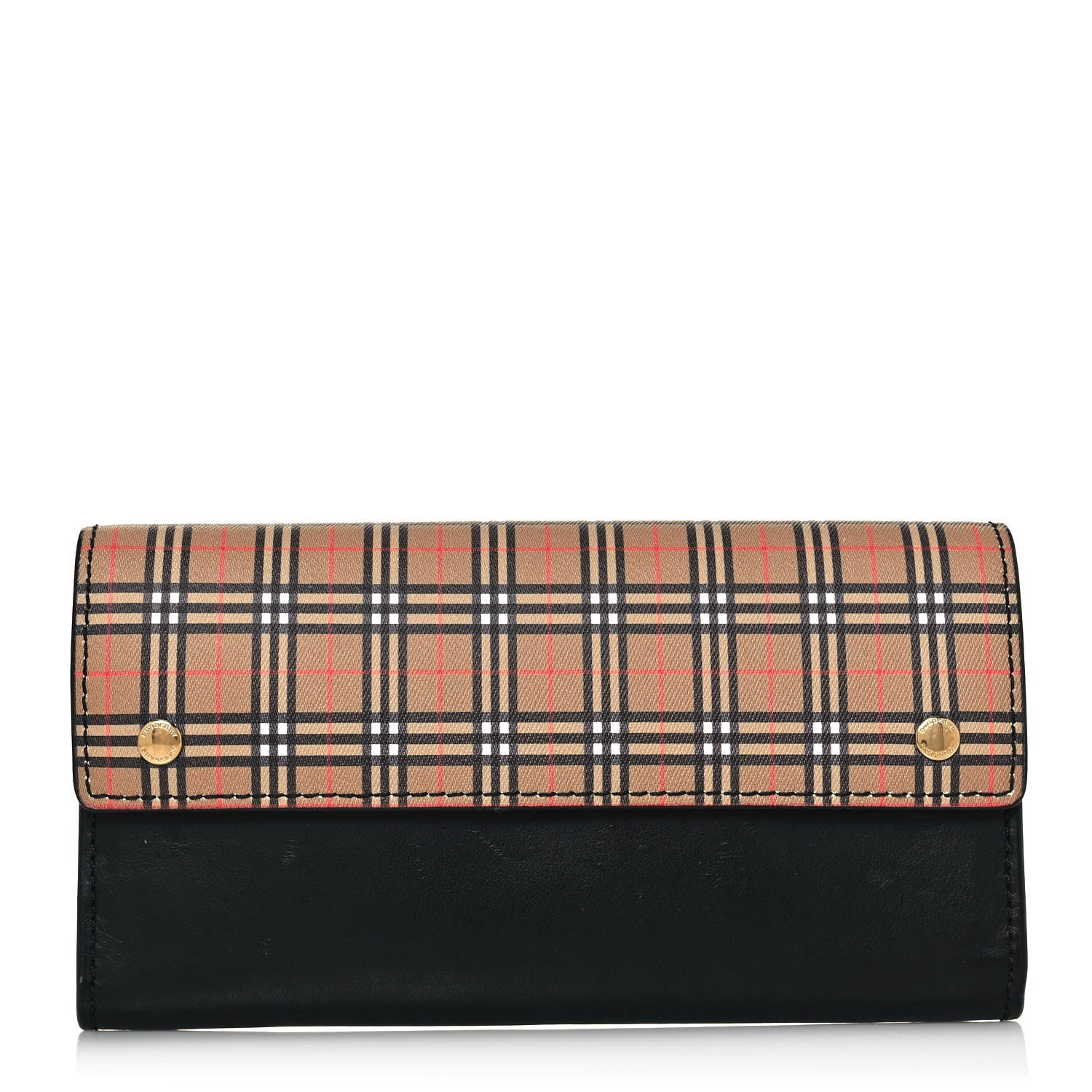 Burberry Calfskin Mini Vintage Check Harris Wallet Antique Yellow 1 of 14