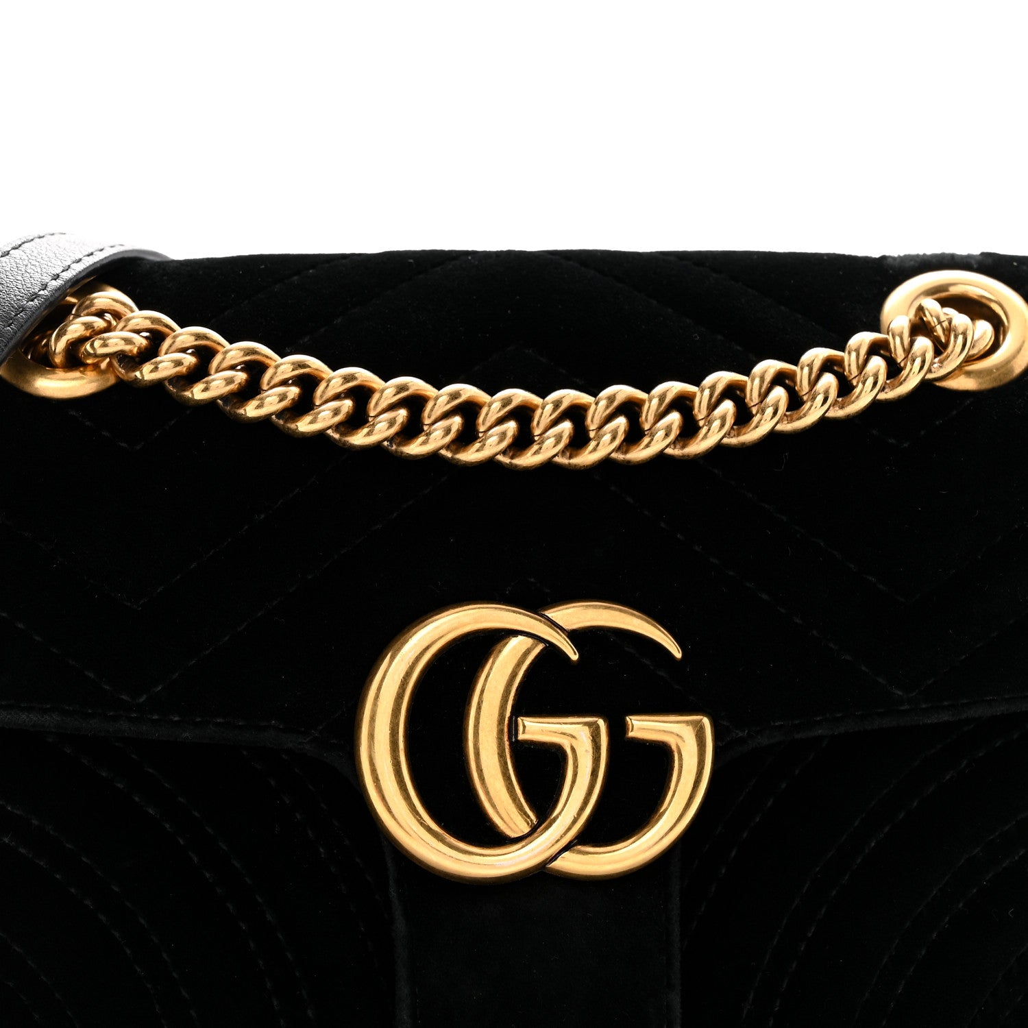 Gucci Velvet Matelasse Mini GG Marmont Shoulder Bag Black 8 of 10