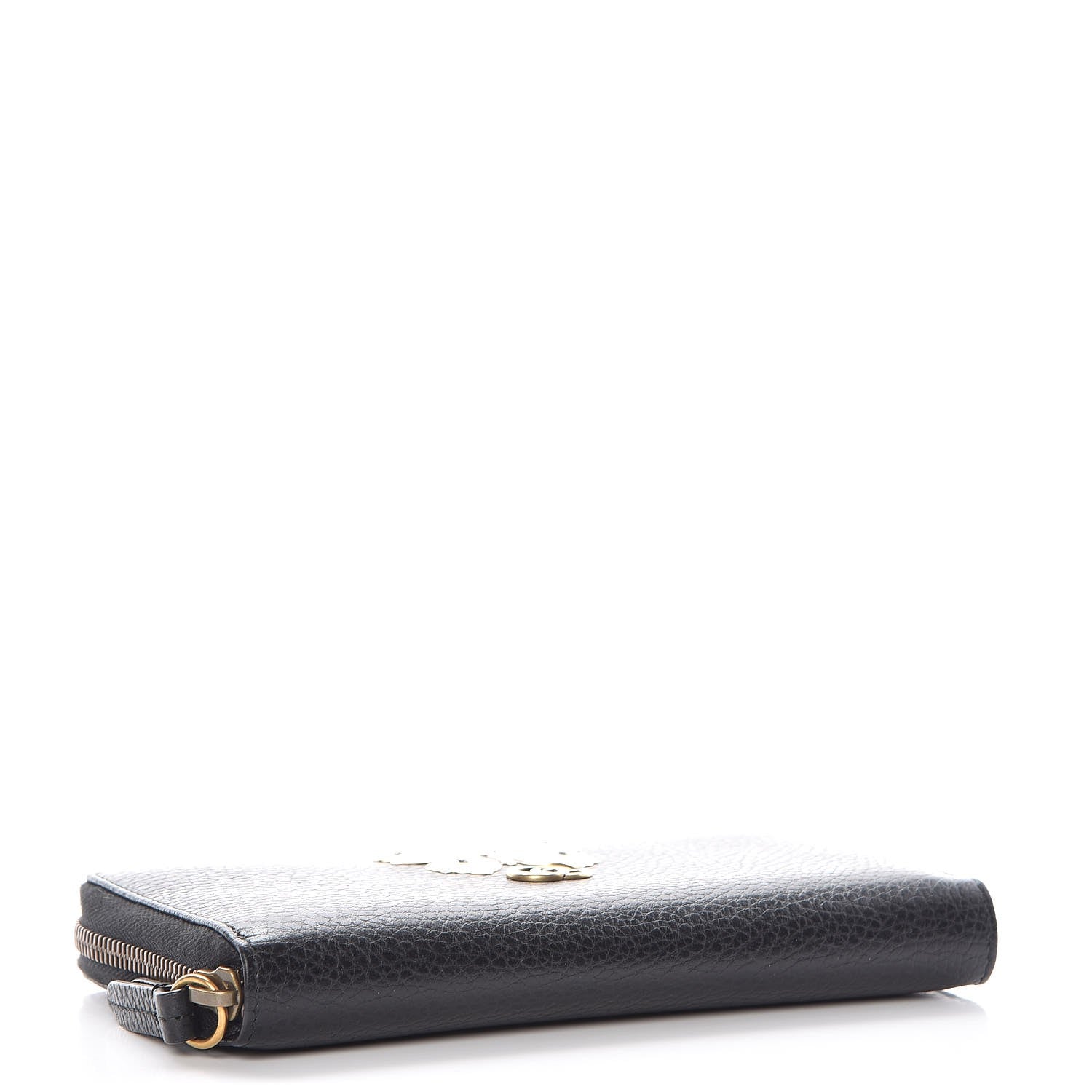 Gucci Calfskin Butterfly Zip Around Wallet Black 4 of 9
